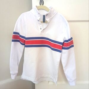 Janie and Jack striped snap mockneck pullover